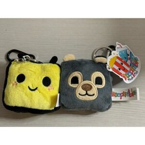 Inseparables Bee & Bear Plush Clip Keychains Set Cute Kawaii NWT